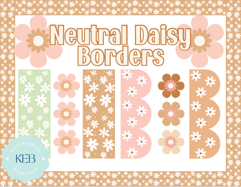 Preview of Neutral Daisy Borders