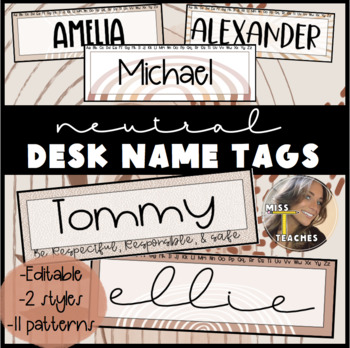 Preview of Neutral Desk Name Plates / Desk Name Tags