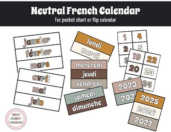 Preview of Neutral French Flip Calendar