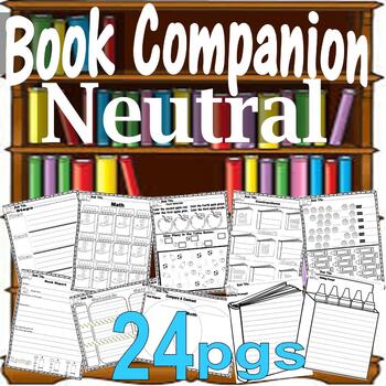 Preview of Neutral Outline Any Book Study Companion Reading Response Literacy Worksheets