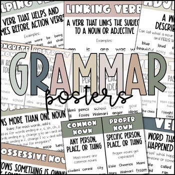 Preview of Neutral Grammar & Parts of Speech Posters