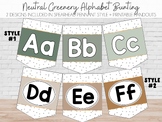 Neutral Greenery Alphabet Bunting Spearhead Style | Printa