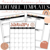 Neutral Lesson Plan Templates - EDITABLE - Style One