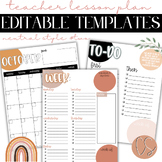 Neutral Lesson Plan Templates - EDITABLE - Style Two