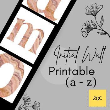 Preview of Neutral Marble Letters, Alphabet Printables, ABC Posters, INSTANT DOWNLOAD