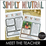 Neutral Meet the Teacher Template Editable