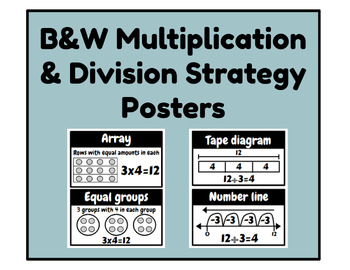 Preview of Neutral Multiplication and Division Strategy Posters with Examples