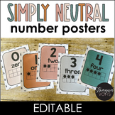 Number Posters with Ten Frames - Neutral Boho Classroom Decor