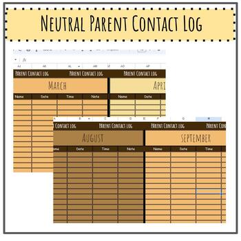 Preview of Neutral Parent Contact Log