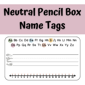 Preview of Neutral Pencil Box Name Tags