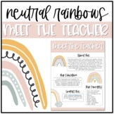 Neutral Rainbow Classroom Decor: EDITABLE MEET THE TEACHER