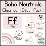 Neutral Rainbow Classroom Decor Pack 1 | Alphabet, Numbers