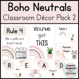 Neutral Rainbow Classroom Decor Pack 2 | Rules, Jobs, Labe
