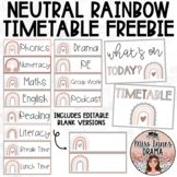 Neutral Rainbow Timetable FREEBIE