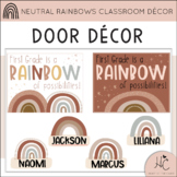 Neutral Rainbows DOOR DECOR | EDITABLE