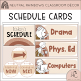Neutral Rainbows SCHEDULE CARDS | EDITABLE