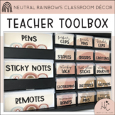 Neutral Rainbows TEACHER TOOLBOX LABELS | EDITABLE