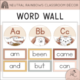 Neutral Rainbows WORD WALL | EDITABLE