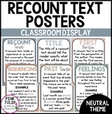Recount Text Posters Earth Tones - Classroom Decor