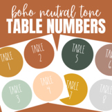 Neutral Tone Table Numbers | Boho Theme Table Numbers