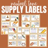 Neutral Toned Classroom Supply Labels