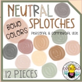 Neutral Watercolor Splotch Clipart  for Personal & Commerc