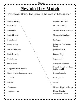 Preview of Nevada Day Match Lines (Editable)