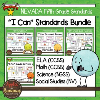 Preview of Nevada Fifth Grade Standards BUNDLE "I Can" Posters