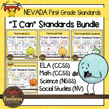 Preview of Nevada First Grade Standards BUNDLE "I Can" Posters