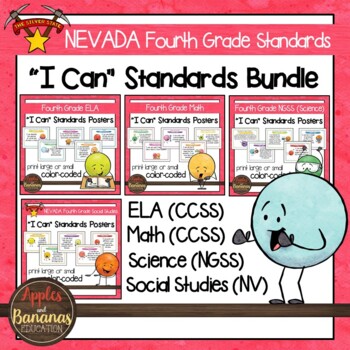 Preview of Nevada Fourth Grade Standards BUNDLE "I Can" Posters