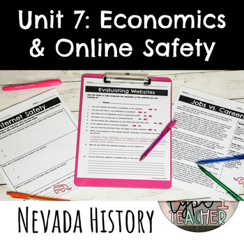 Preview of Nevada History- Economics & Online Safety Resources