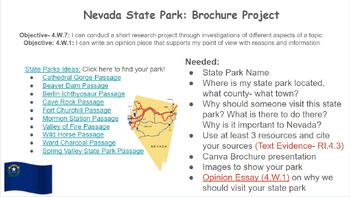 Preview of Nevada History: State Park Brochure/ Opinion Writing Project