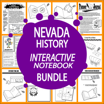 Preview of Nevada History State Study Bundle–Interactive Notebook Social Studies Worksheets