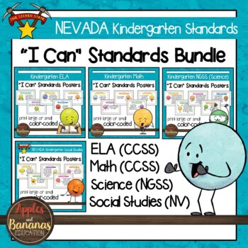 Preview of Nevada Kindergarten Standards BUNDLE "I Can" Posters