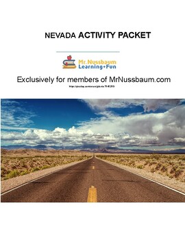Preview of Nevada Printable Activity Bundle