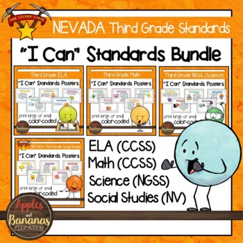 Preview of Nevada Third Grade Standards BUNDLE "I Can" Posters