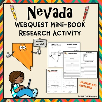 Preview of Nevada Webquest Worksheets Research Scavenger Hunt Mini Book