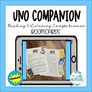 Preview of Never Board Game Reading and Listening Comprehension Uno Companion
