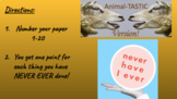 Never Have I Ever Game: Middle School Animal-Tastic Versio