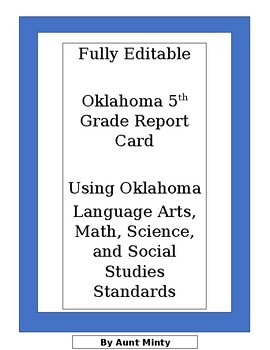 Preview of Current 2023-2024 Oklahoma 3rd Grade Report Card, Fully editable Single License