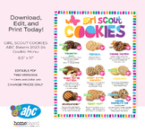 2024 ABC Girl Scout Cookie Menu | ABC Bakers Cookie • Edit