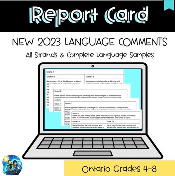 Preview of New *2023 Ontario Language Report Card Comments- (Gr. 4-8) All Strands