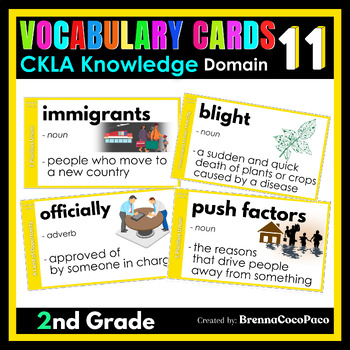 Preview of New 2nd Grade CKLA Knowledge Vocabulary Words for Domain 11