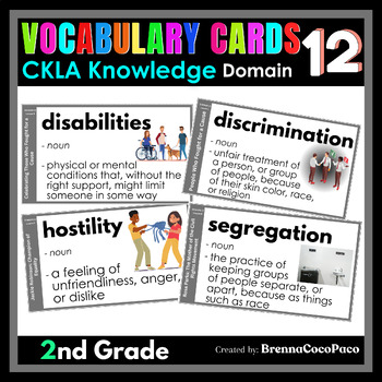 Preview of New 2nd Grade CKLA Knowledge Vocabulary Words for Domain 12