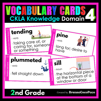Preview of New 2nd Grade CKLA Knowledge Vocabulary Words for Domain 4
