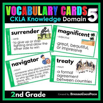 Preview of New 2nd Grade CKLA Knowledge Vocabulary Words for Domain 5