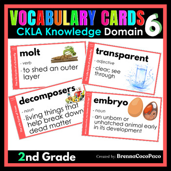 Preview of New 2nd Grade CKLA Knowledge Vocabulary Words for Domain 6