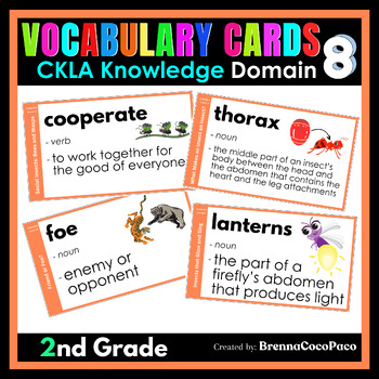 Preview of New 2nd Grade CKLA Knowledge Vocabulary Words for Domain 8
