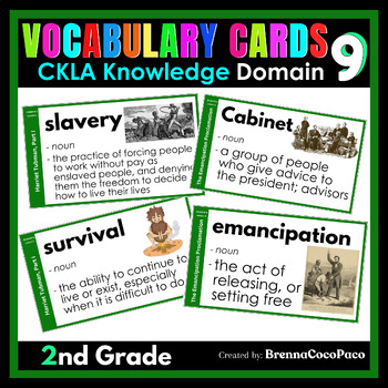 Preview of New 2nd Grade CKLA Knowledge Vocabulary Words for Domain 9