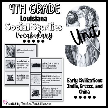 Preview of 4th Grade- LA Social Studies Unit 3: Early Civilizations Vocabulary Wall